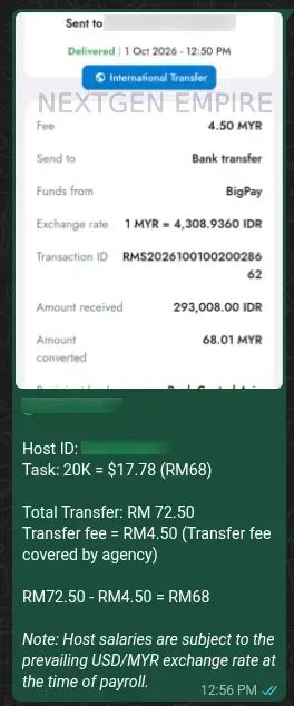 Bukti Gaji Mollo Serantau Task 20K Nextgen Empire
